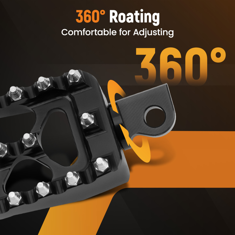 CNC Wide Foot Pegs 360° Roating MX Chopper Bobber Style compatible for harley Dyna