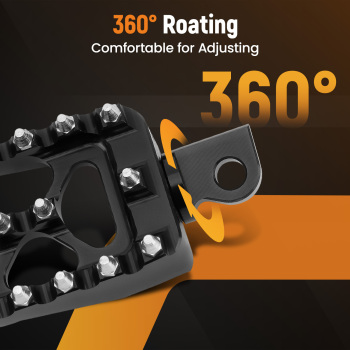 CNC Wide Foot Pegs 360° Roating MX Chopper Bobber Style compatible for harley Dyna