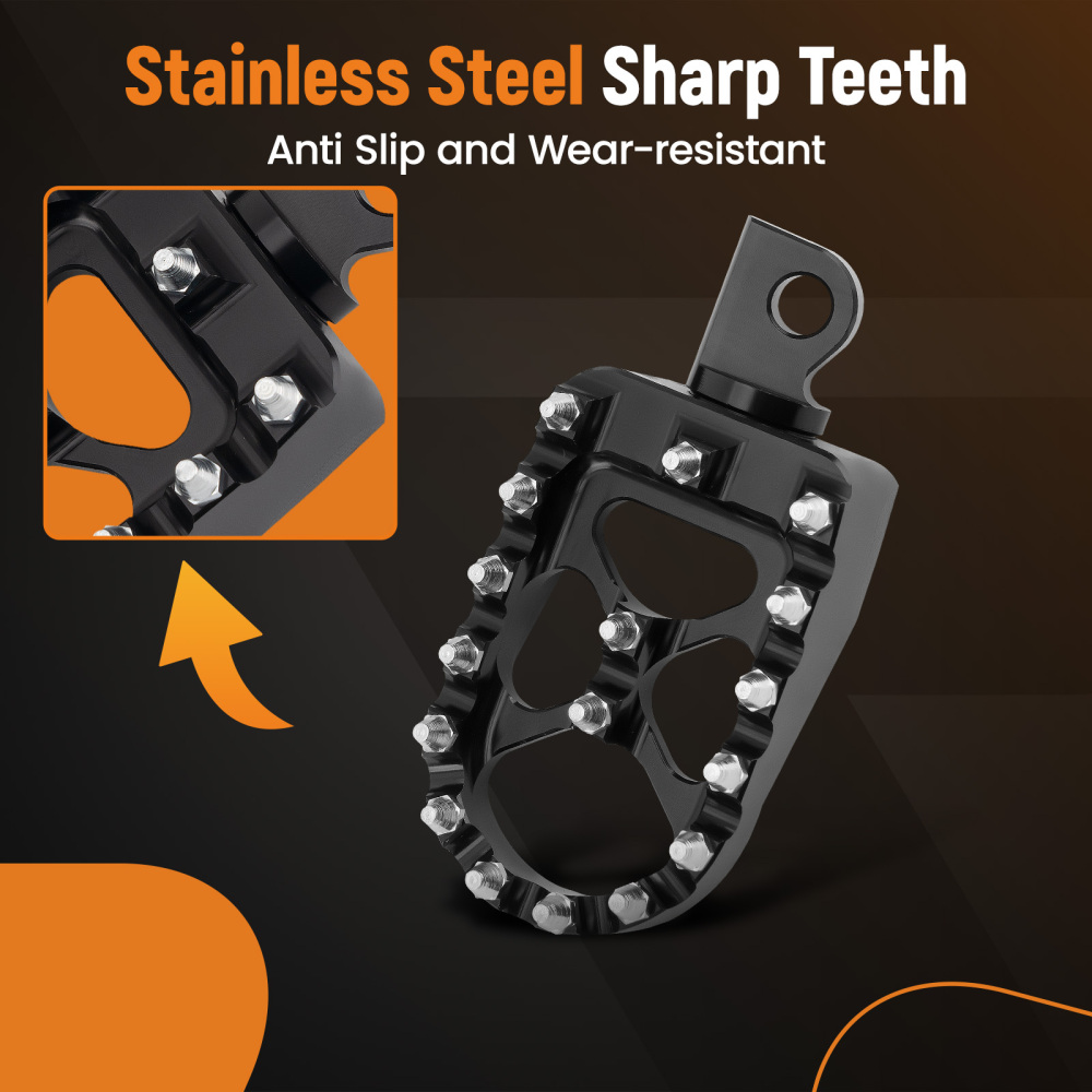 CNC Wide Foot Pegs 360° Roating MX Chopper Bobber Style compatible for harley Dyna