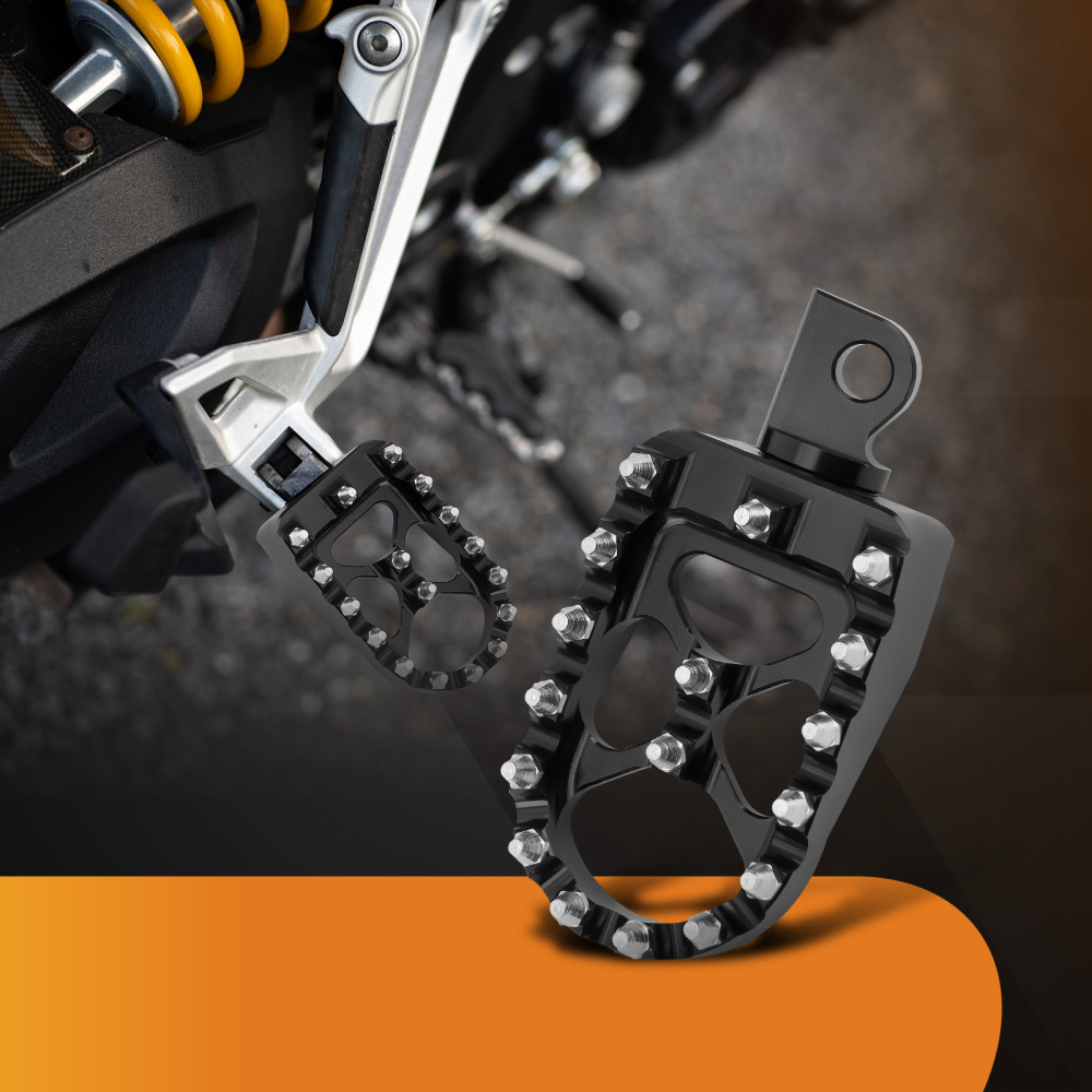 CNC Wide Foot Pegs 360° Roating MX Chopper Bobber Style compatible for harley Dyna