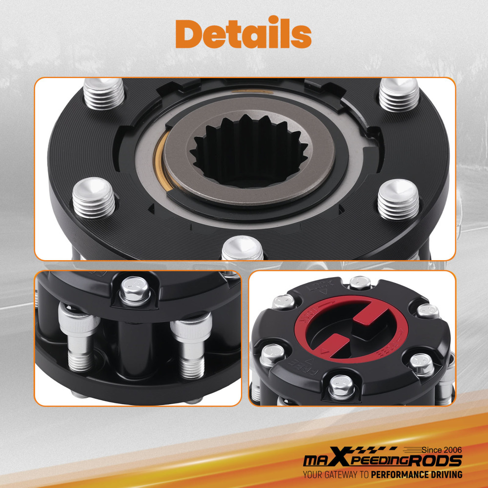 2x FREE WHEELING HUBS compatible for HOLDEN RODEO JACKAROO compatible for COLORADO ISUZU D-MAX 17 spline