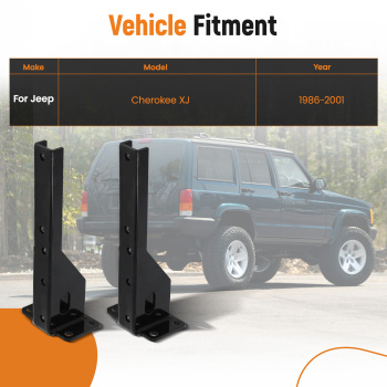 Heavy Duty Rear Bumper Brackets Support Set compatible for Jeep Cherokee XJ 1986-2001