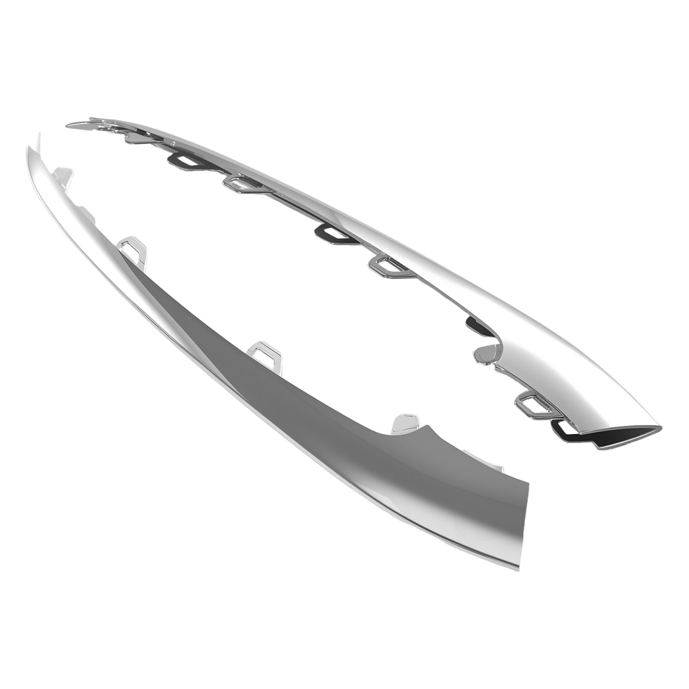 3PC Chrome Bumper Trim compatible for Mercedes-Benz W222 S-Class 2018-2020 A2228857600