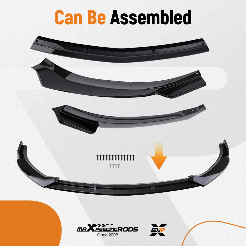 3PCS Front Lip Splitter Kit compatible for Mercedes CLA W118 C118 X118 2019 Gloss Black