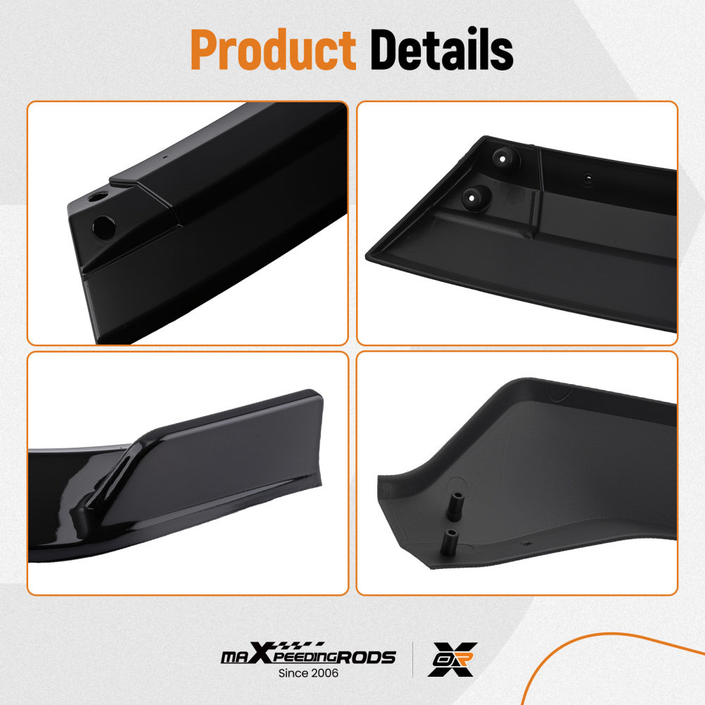 3PCS Front Lip Splitter Kit compatible for Mercedes CLA W118 C118 X118 2019 Gloss Black
