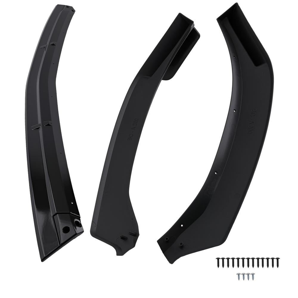 3PC Front Addition Kit compatible for Mercedes CLA W118 C118 X118 2019 Gloss Black Bumper