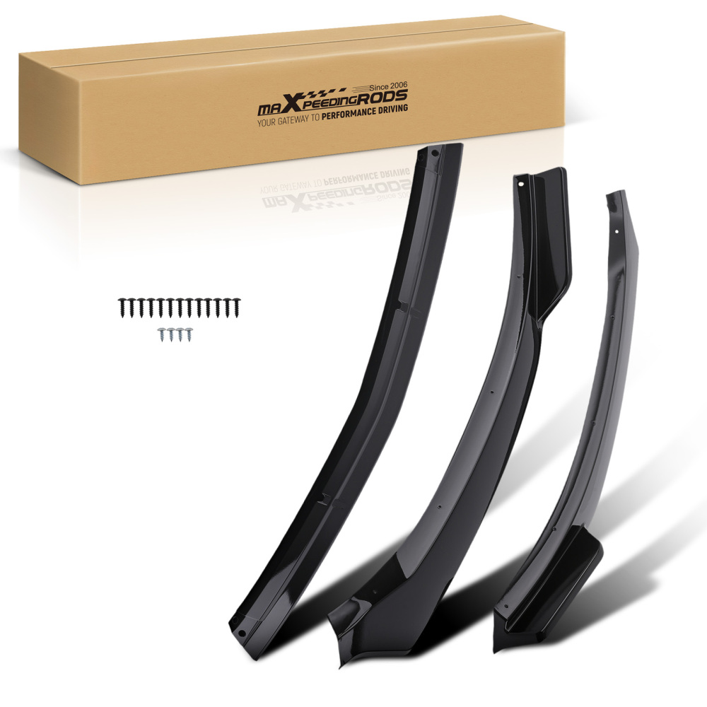 3PC Front Addition Kit compatible for Mercedes CLA W118 C118 X118 2019 Gloss Black Bumper