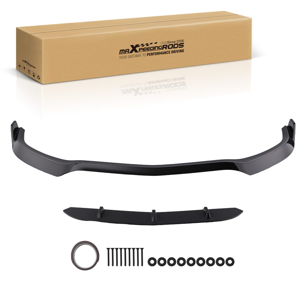 Front Bumper Lip compatible for Mercedes W205 C63 AMG S 2015-2021 Sedan Wagon Black