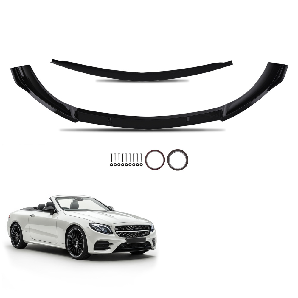 Front Bumper Extension compatible for Mercedes E Class W213 AMG Sport Line 2016-2019 Black