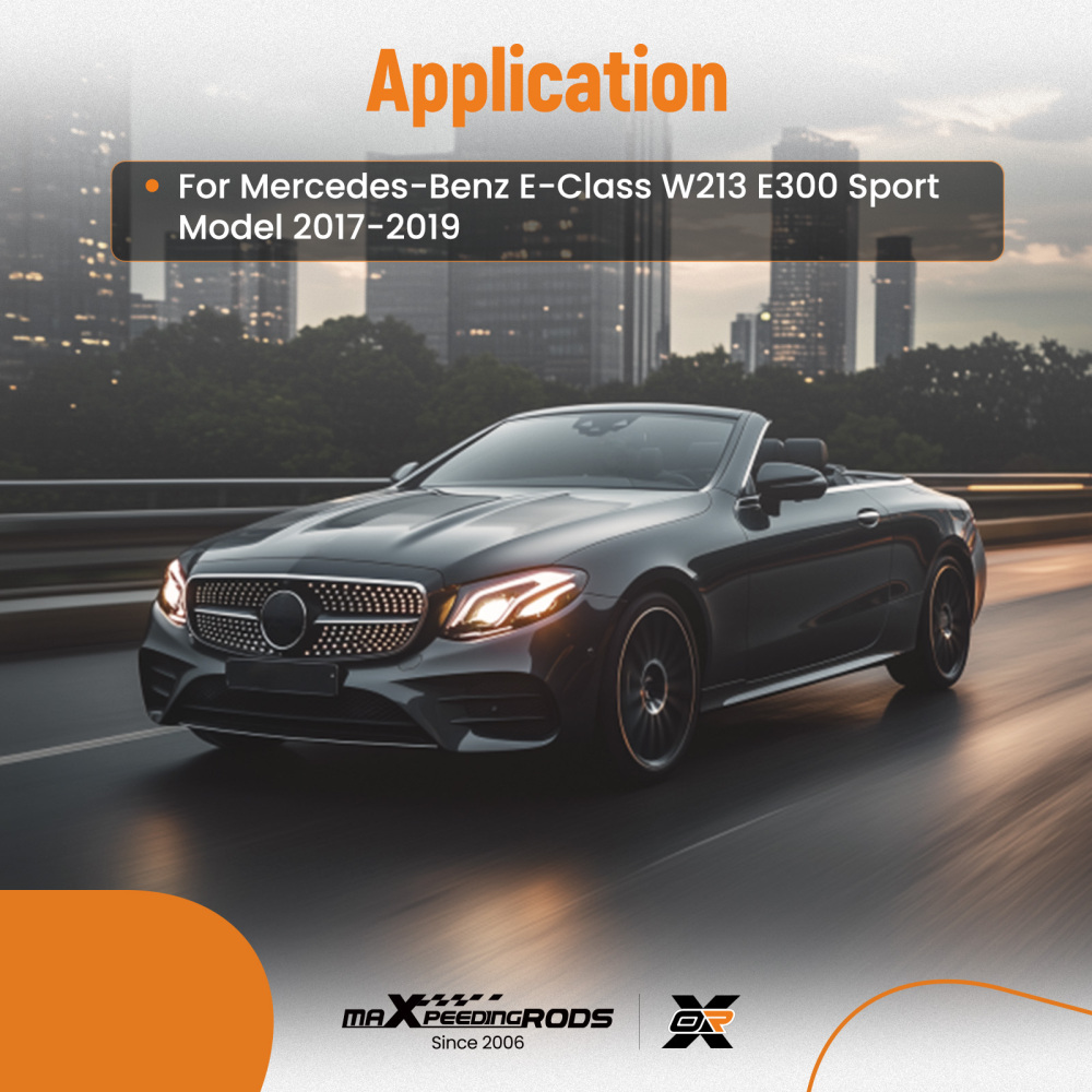 Front Bumper Extension compatible for Mercedes E Class W213 AMG Sport Line 2016-2019 Black