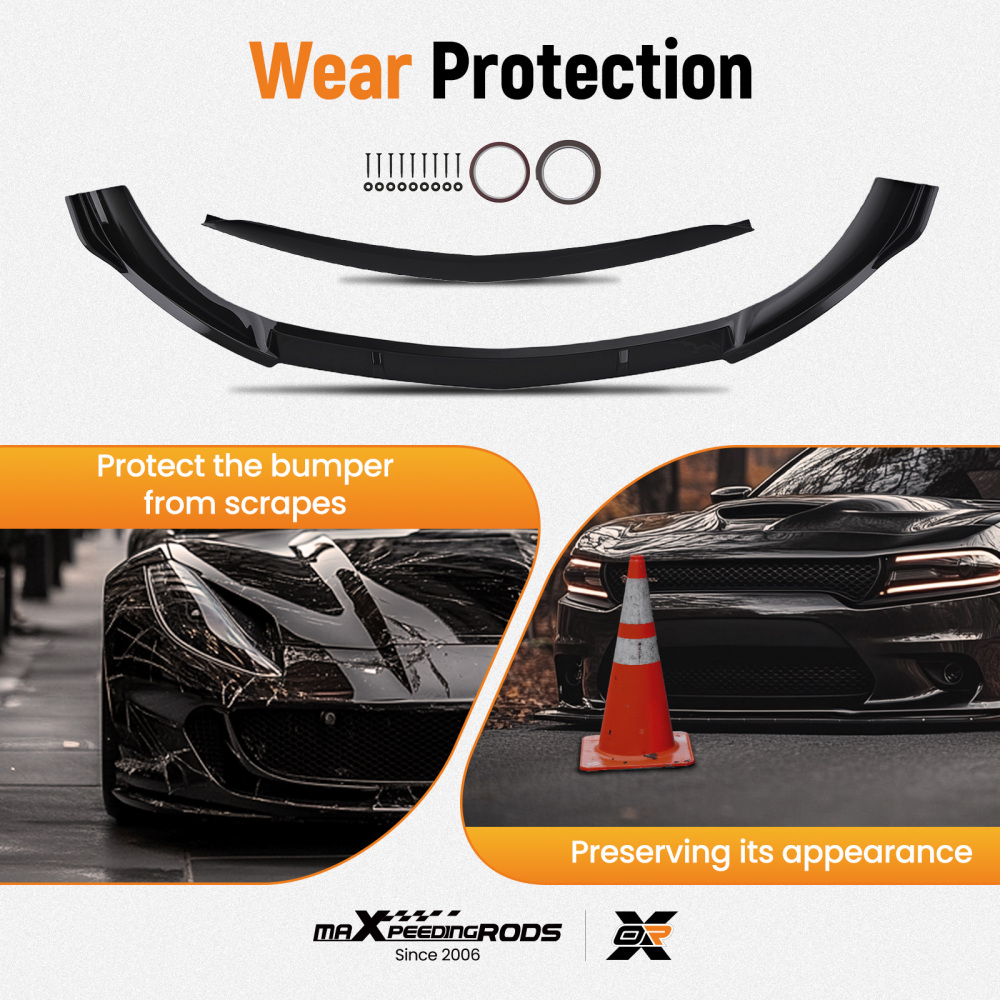 Front Bumper Extension compatible for Mercedes E Class W213 AMG Sport Line 2016-2019 Black