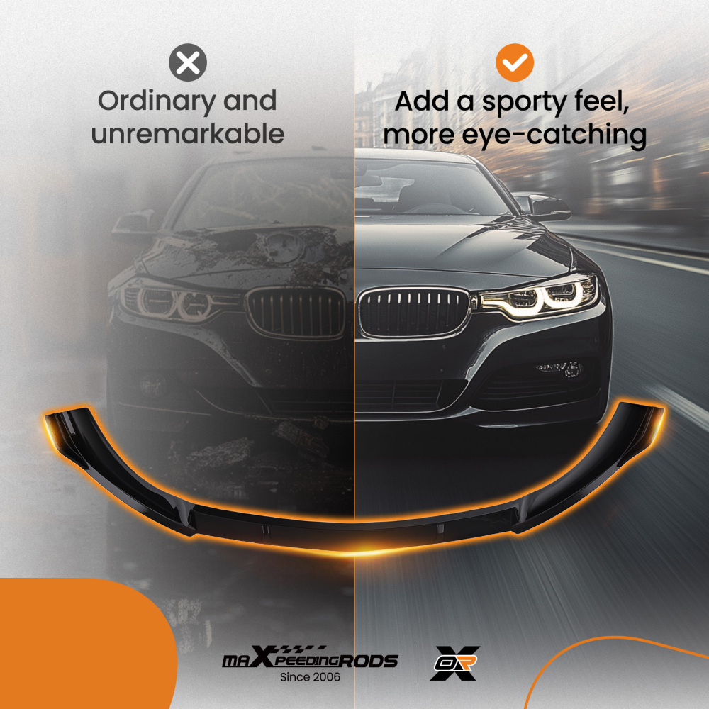 Front Bumper Extension compatible for Mercedes E Class W213 AMG Sport Line 2016-2019 Black