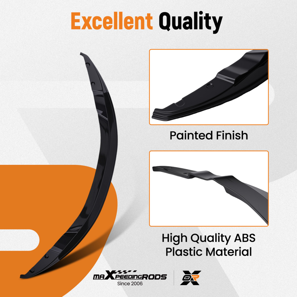 Bumper GTS Black Lip compatible for BMW M3 E92 E93 07-2013 Front Style Splitter