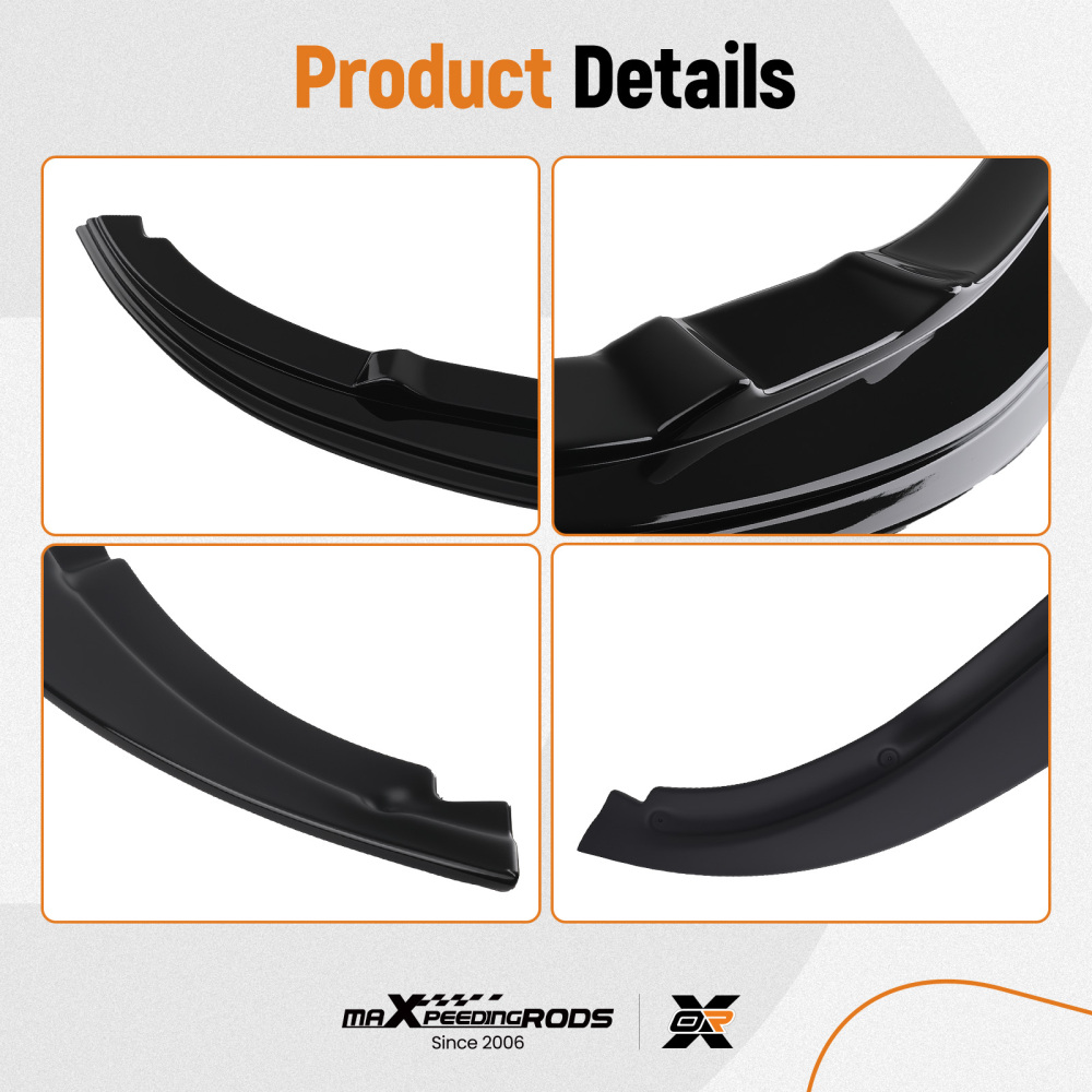 Front Bumper Add On compatible for BMW E92 E93 3 Series M Sport 2006-2010 Black ABS Lip