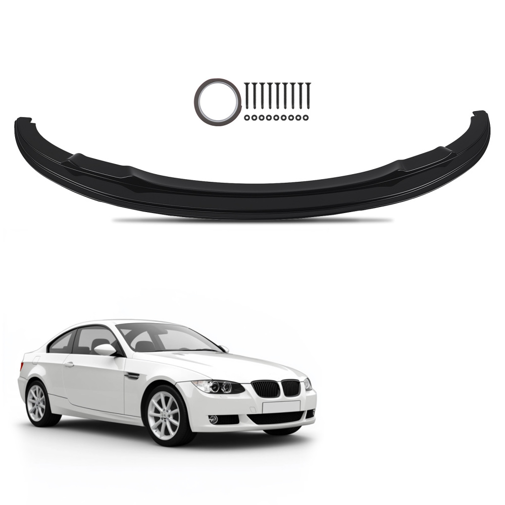 Front Bumper Add On compatible for BMW E92 E93 3 Series M Sport 2006-2010 Black ABS Lip