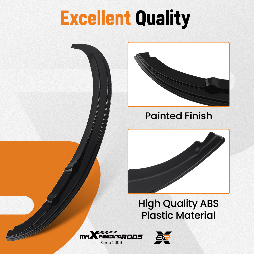 Front Bumper Add On compatible for BMW E92 E93 3 Series M Sport 2006-2010 Black ABS Lip