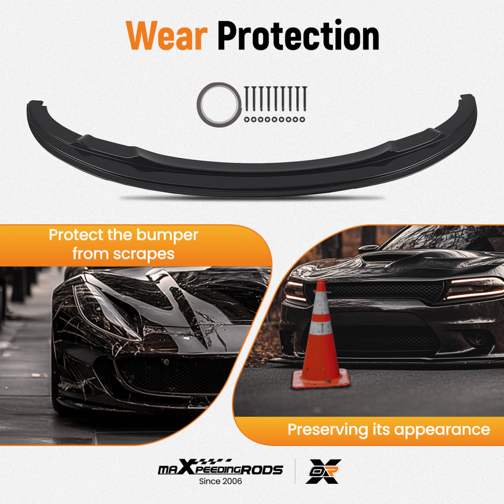 Front Bumper Add On compatible for BMW E92 E93 3 Series M Sport 2006-2010 Black ABS Lip