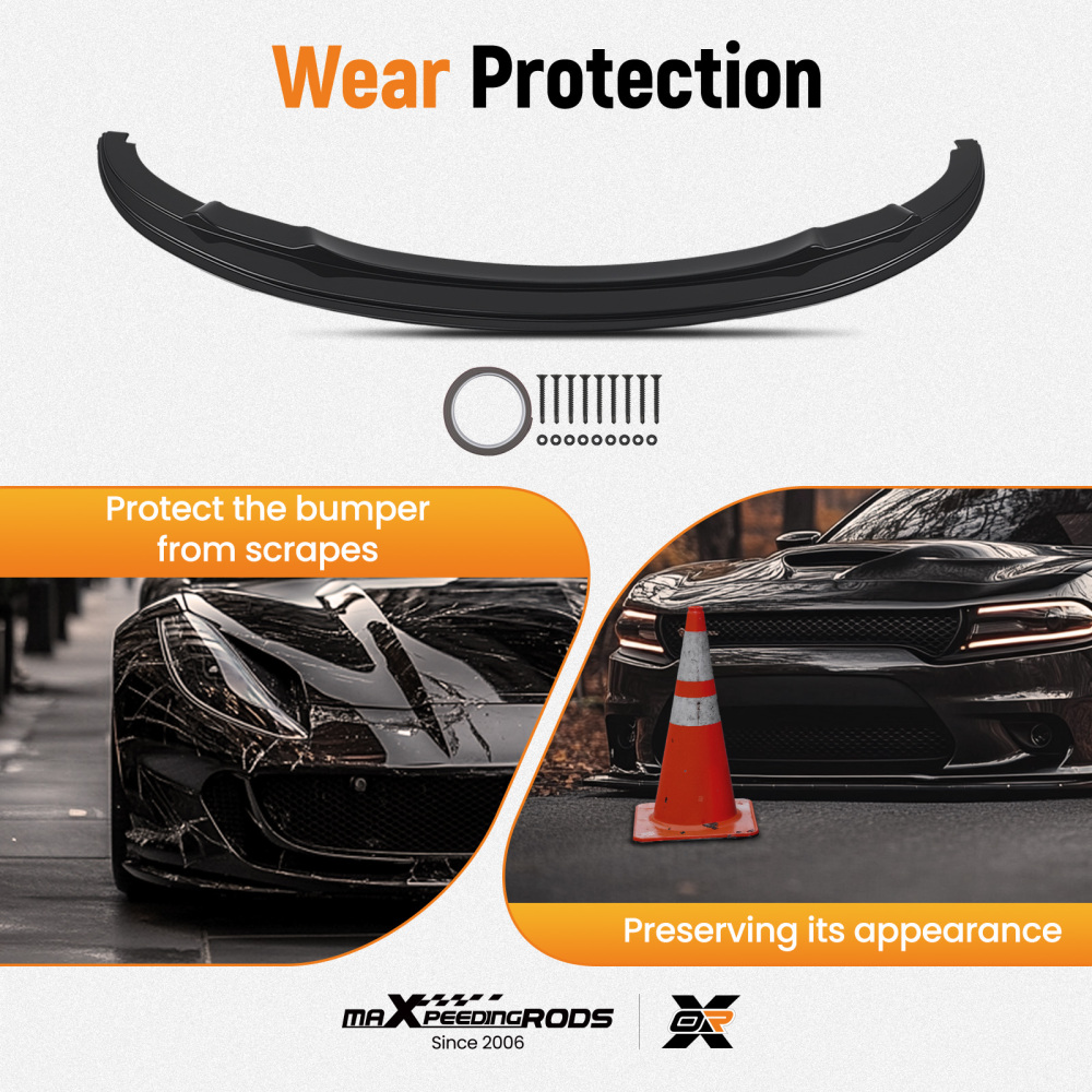 Front Bumper Add On compatible for BMW E92 E93 3 Series M Sport 2006-2010 Black ABS Lip