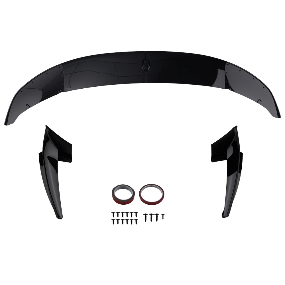 Front Bumper Lip Spoiler Splitter Gloss Black compatible for BMW F10 5 Series M Sport 11-16