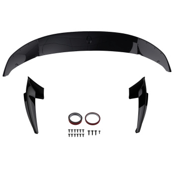 Front Bumper Lip Spoiler Splitter Gloss Black compatible for BMW F10 5 Series M Sport 11-16