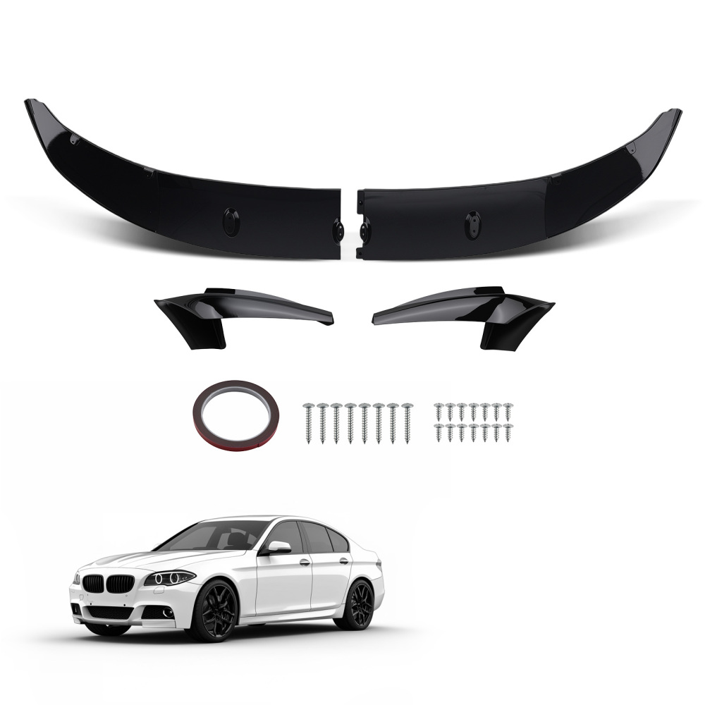 Bumper Lip Splitter compatible for BMW F10 5 Series M Sport 2011-2016 Front Spoiler Black