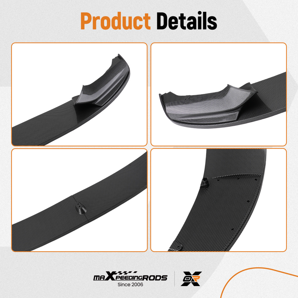 Front Bumper Lip Splitter Carbon Fiber Style compatible for BMW F10 5 Series M Sport 11-16