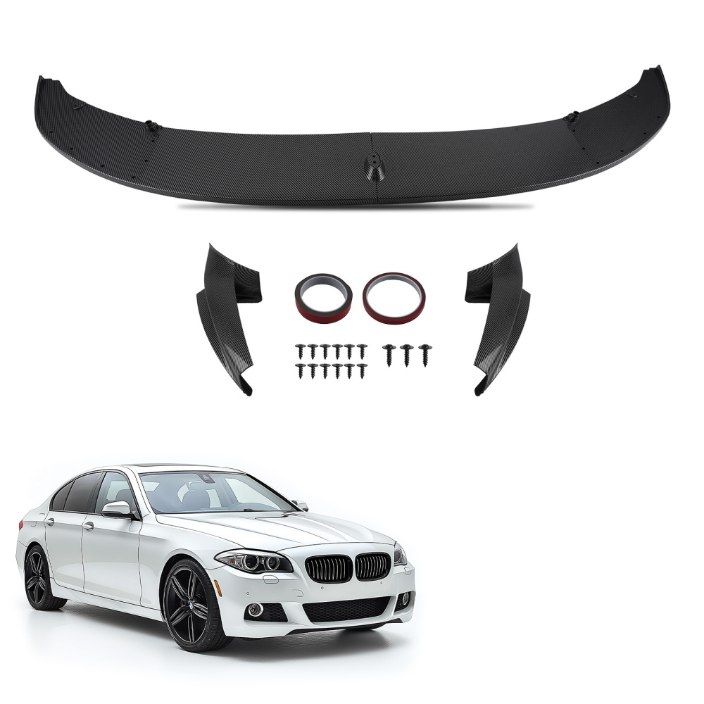 Front Bumper Lip Splitter Carbon Fiber Style compatible for BMW F10 5 Series M Sport 11-16