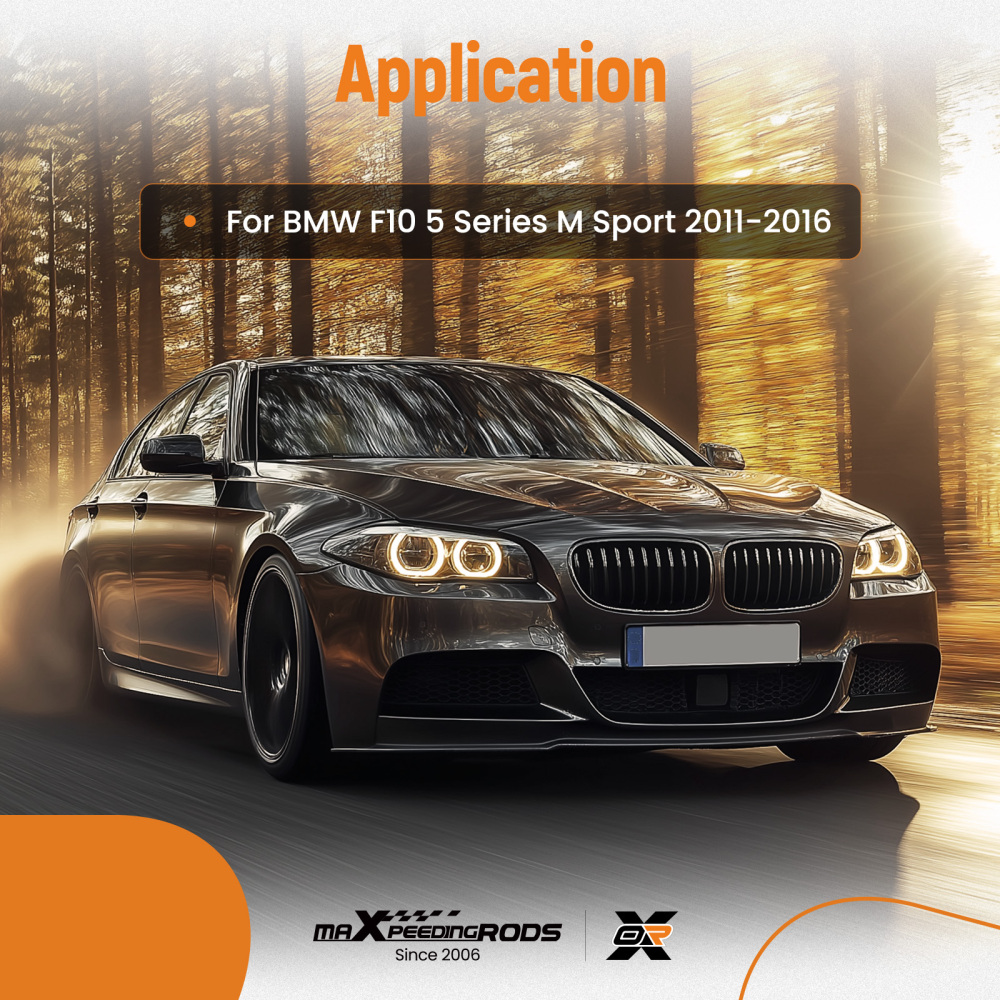 Front Bumper Lip Splitter Carbon Fiber Style compatible for BMW F10 5 Series M Sport 11-16