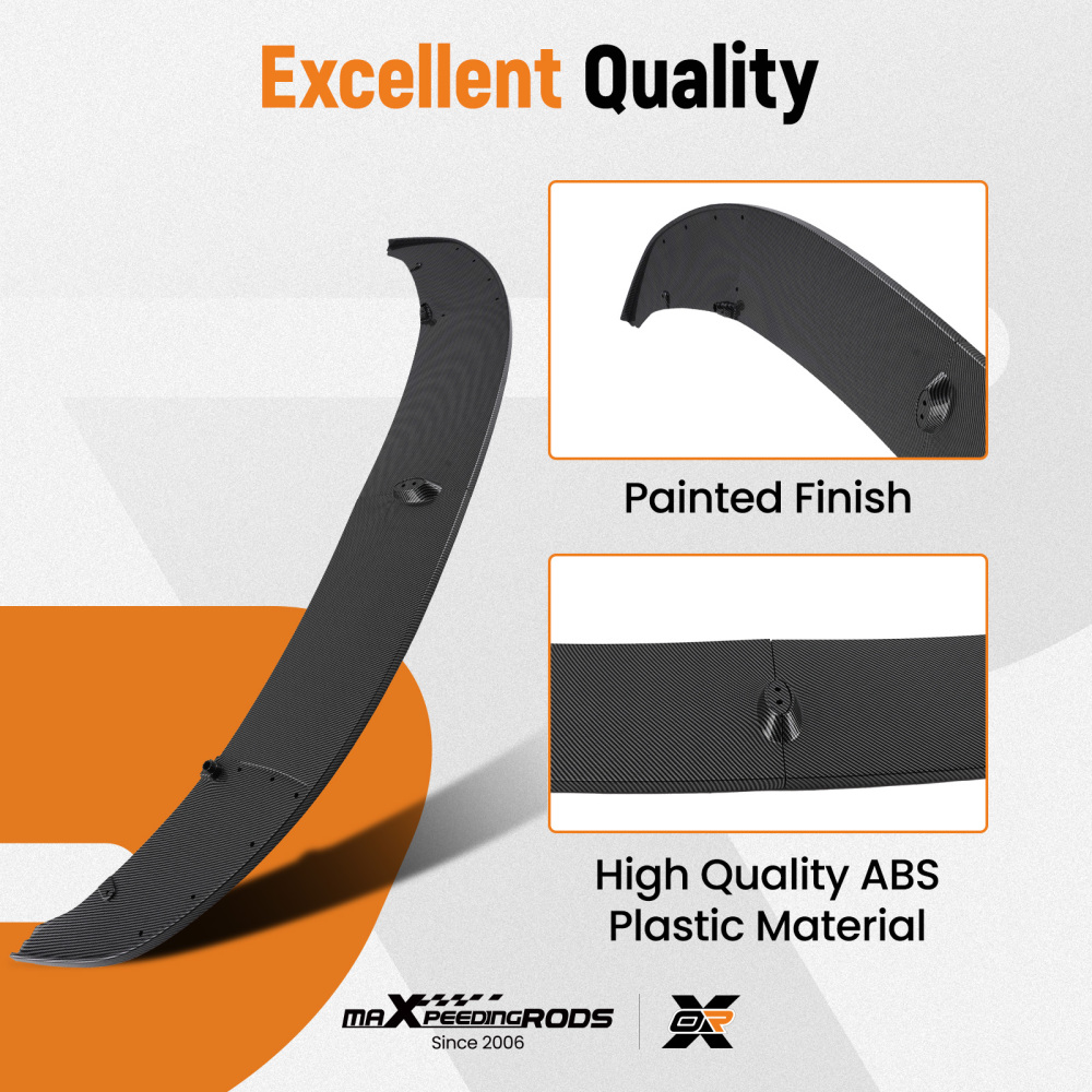 Front Bumper Lip Splitter Carbon Fiber Style compatible for BMW F10 5 Series M Sport 11-16