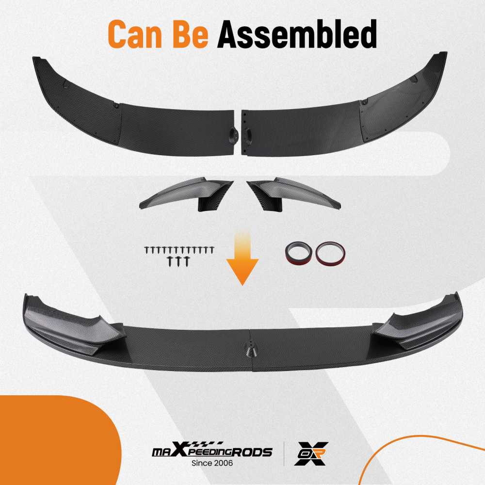 Front Bumper Lip Splitter Carbon Fiber Style compatible for BMW F10 5 Series M Sport 11-16