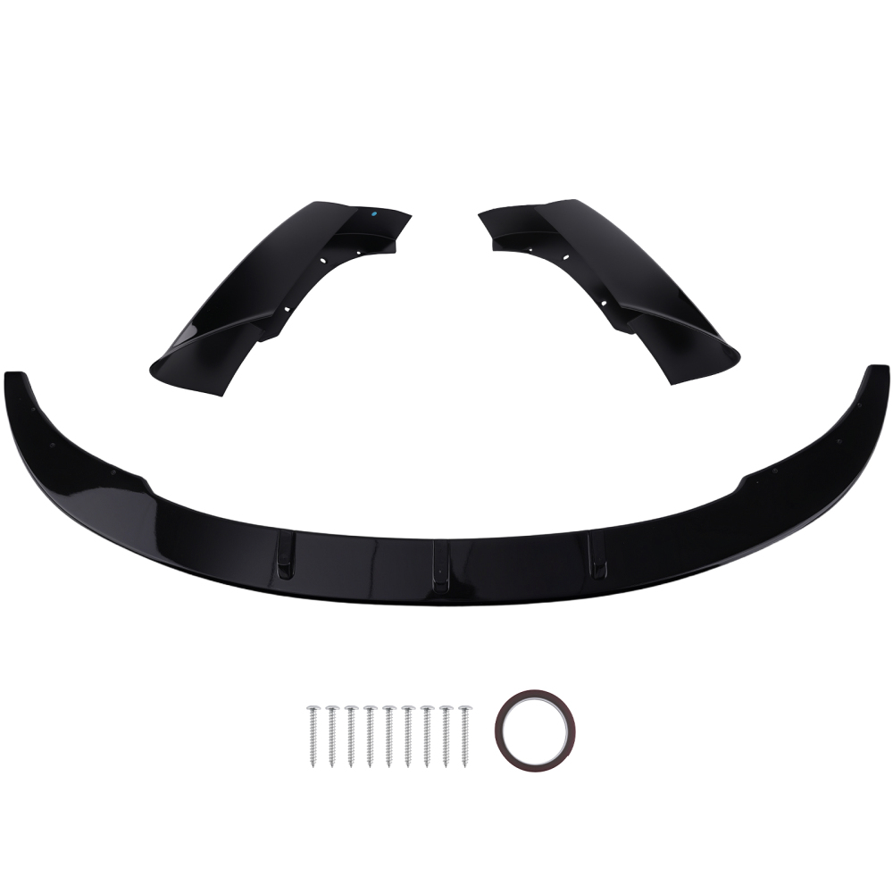 Black Front Bumper Splitter compatible for BMW F10 F11 5 Series M Sport 2009-2017