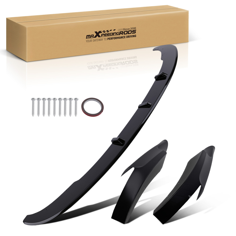 Black Front Bumper Splitter compatible for BMW F10 F11 5 Series M Sport 2009-2017