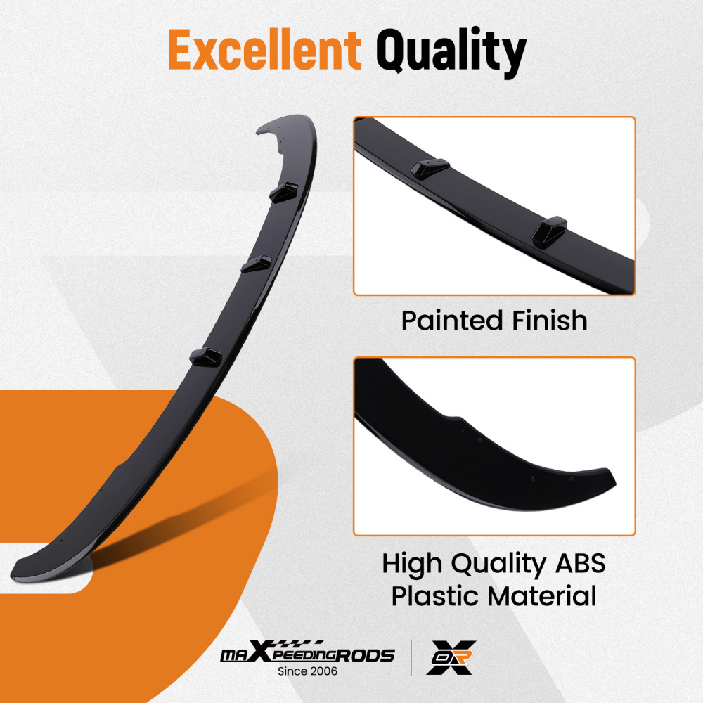 Black Front Bumper Splitter compatible for BMW F10 F11 5 Series M Sport 2009-2017