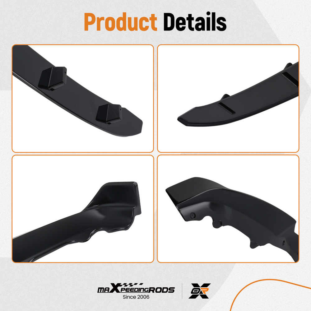 Front Bumper Splitter Lip Spoiler Kit Gloss Blk compatible for BMW X5 F15 M Sport 2013-2018