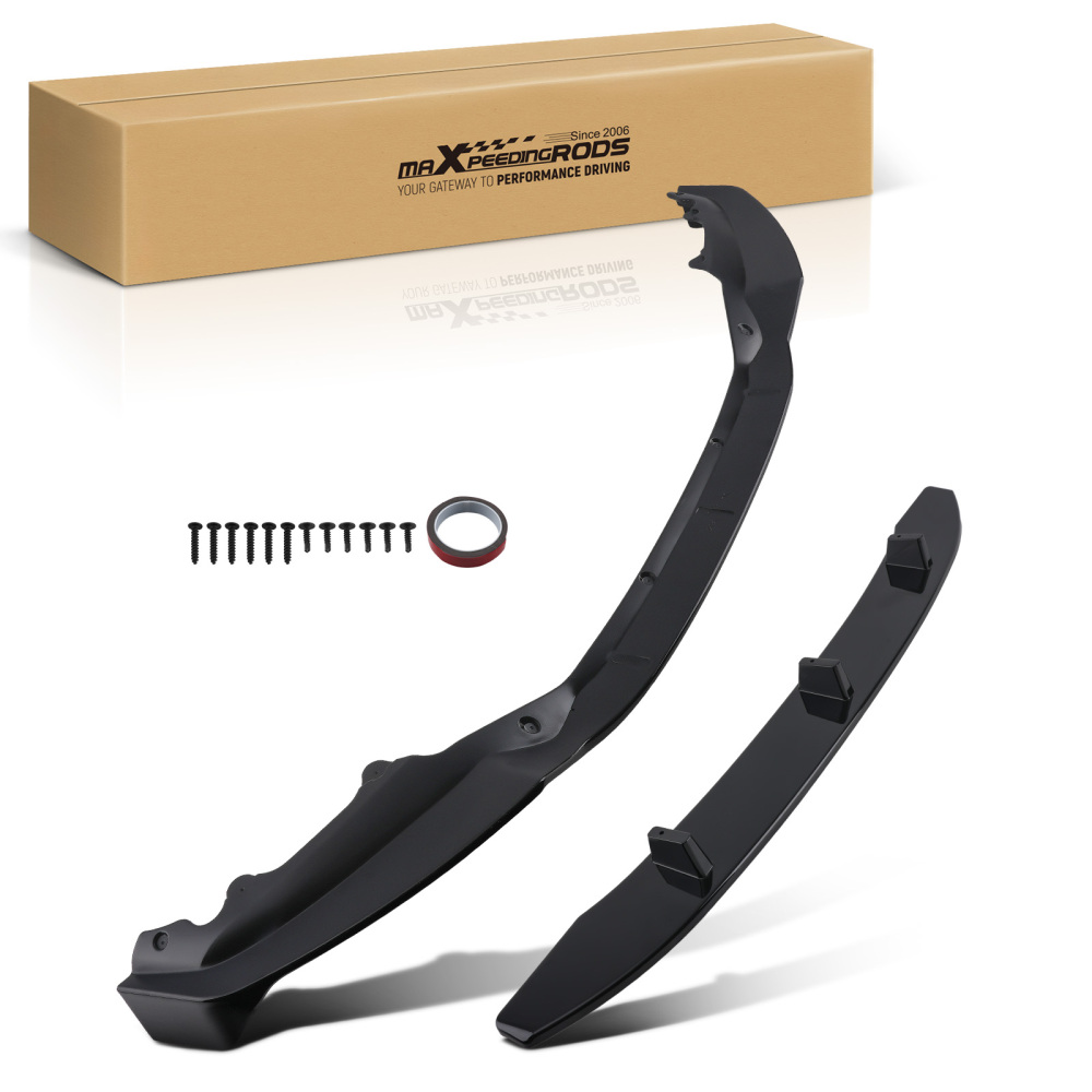 Front Bumper Splitter Lip Spoiler Kit Gloss Blk compatible for BMW X5 F15 M Sport 2013-2018