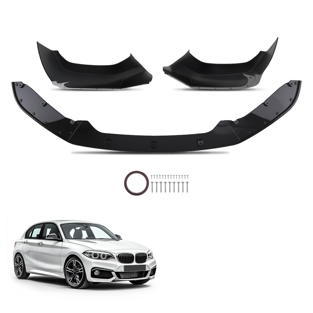 Front Bumper Extension compatible for BMW F20 F21 M Sport 2015-2019 Black Splitter Kit