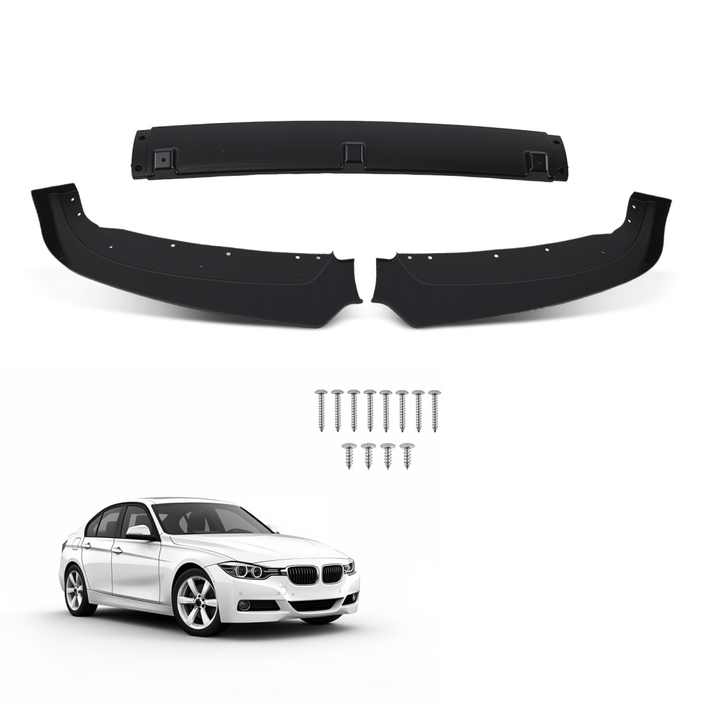 Glossy Black Front Bumper Splitter Spoiler compatible for BMW F30 320i 328i Base 2012-2015