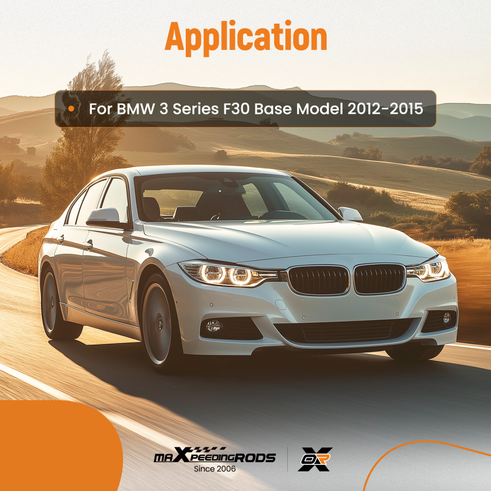 Glossy Black Front Bumper Splitter Spoiler compatible for BMW F30 320i 328i Base 2012-2015