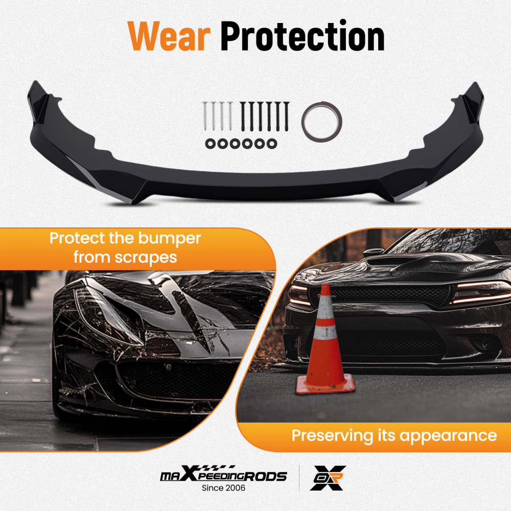 Bumper Lip Protector compatible for BMW 2 Series F44 Gran Coupe M Sport 2020+ Gloss Black