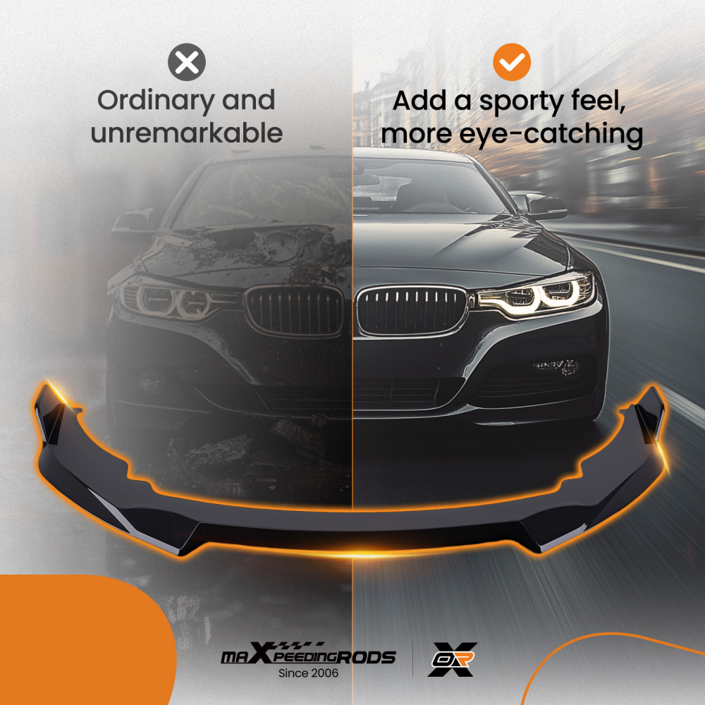 Bumper Lip Protector compatible for BMW 2 Series F44 Gran Coupe M Sport 2020+ Gloss Black