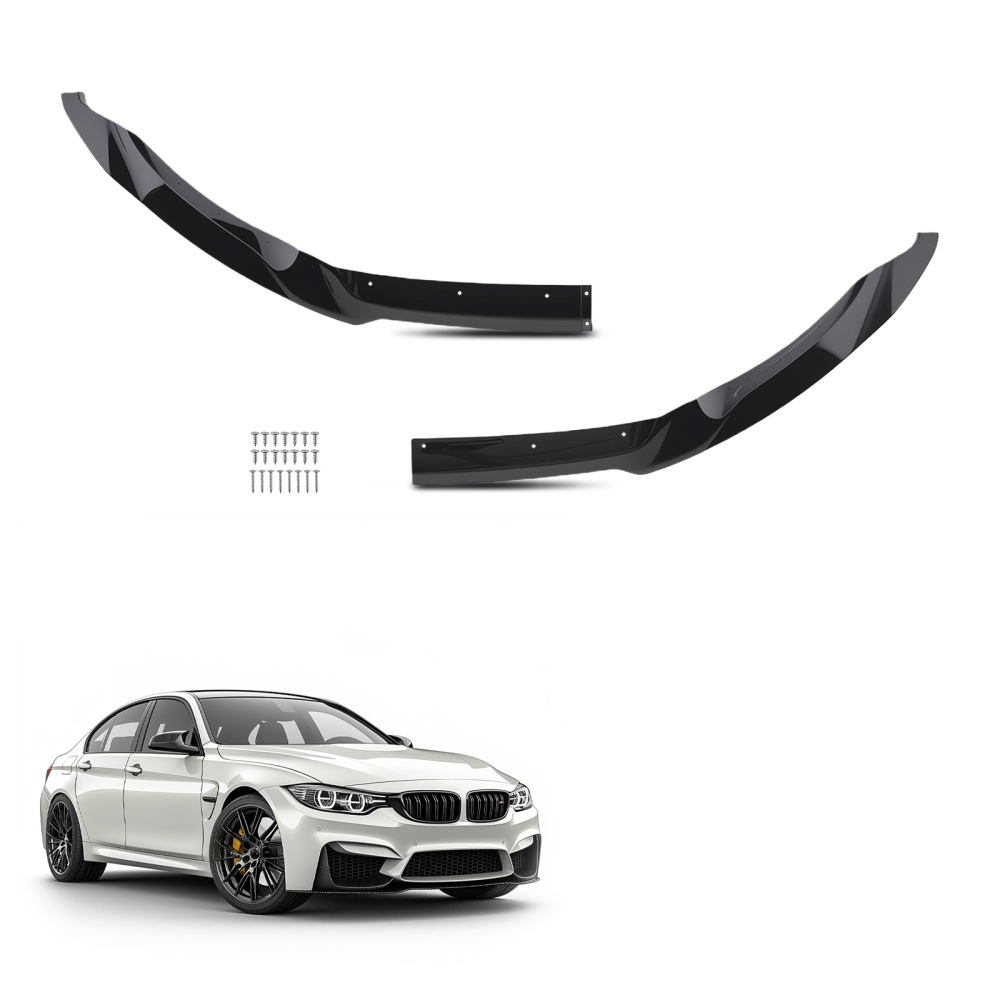 Black Front Bumper Lip Kit compatible for BMW F80 F82 F83 M3 M4 15-20 MP Style