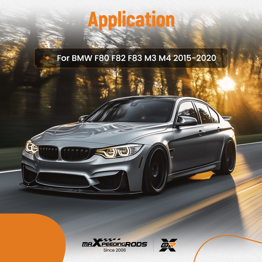 Black Front Bumper Lip Kit compatible for BMW F80 F82 F83 M3 M4 15-20 MP Style