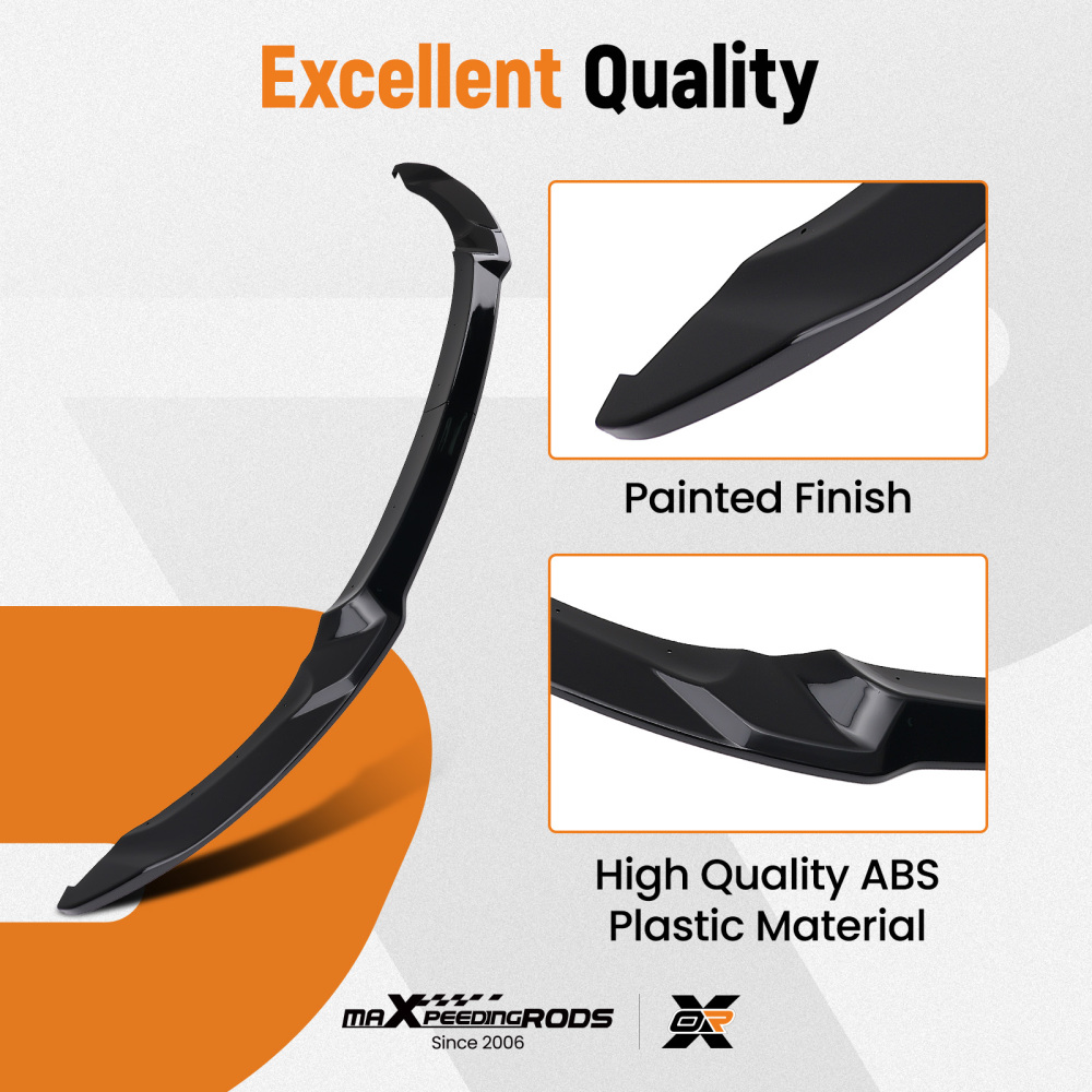 Black Front Bumper Lip Kit compatible for BMW F80 F82 F83 M3 M4 15-20 MP Style