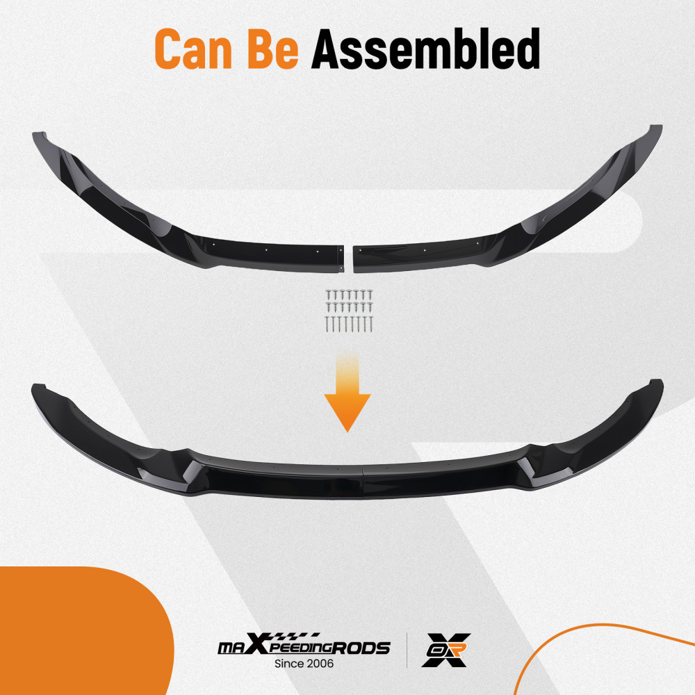 Black Front Bumper Lip Kit compatible for BMW F80 F82 F83 M3 M4 15-20 MP Style