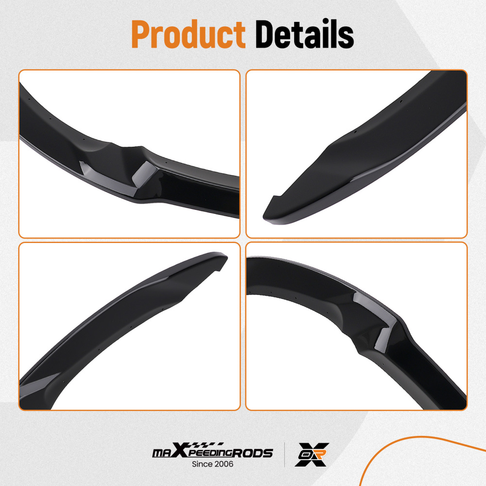 Black Front Bumper Lip Kit compatible for BMW F80 F82 F83 M3 M4 15-20 MP Style