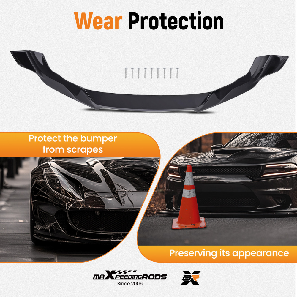 Black Bumper Kit compatible for BMW M2 F87 2 Series 2016-2021 Front Lip Splitter