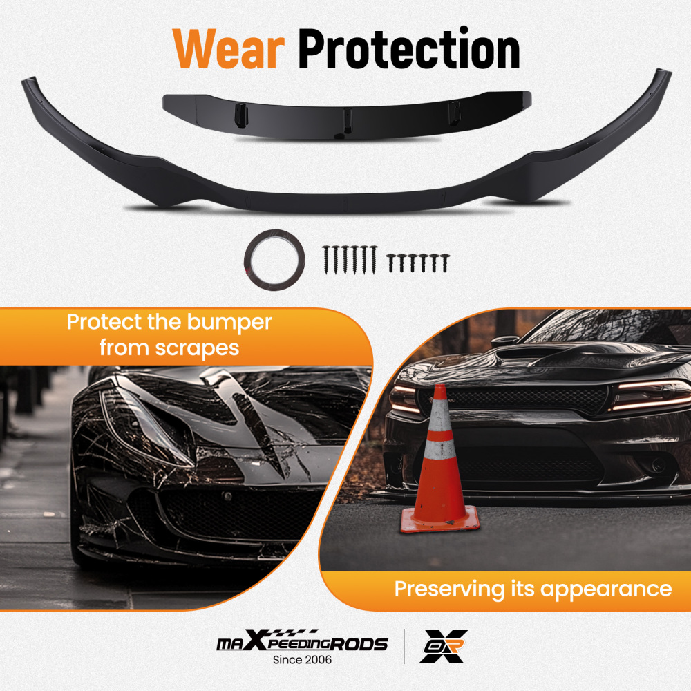 Front Bumper Add On Lip compatible for BMW X3 G01 X4 G02 M Sport 2017-2021 Black