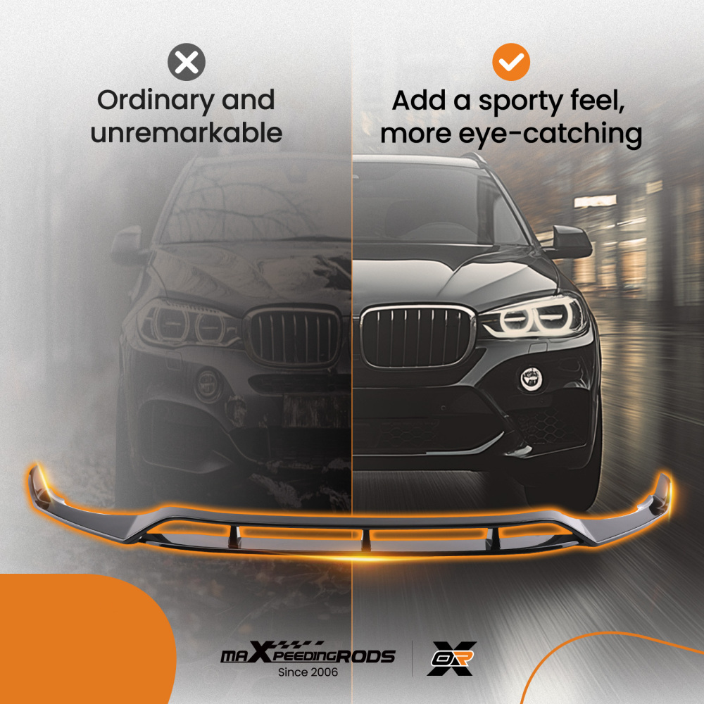 Front Bumper Add On Lip compatible for BMW X3 G01 X4 G02 M Sport 2017-2021 Black