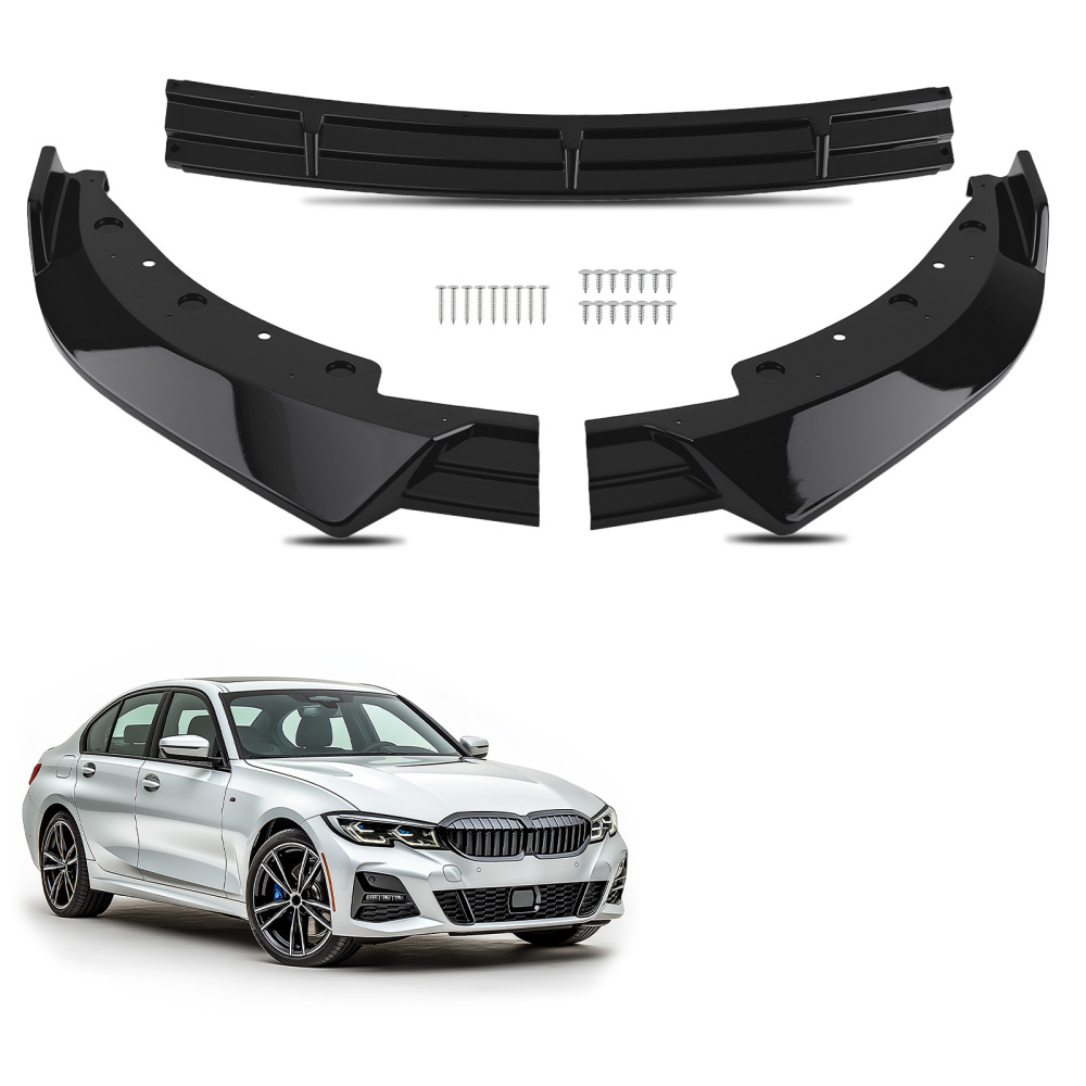 Front Bumper Add On compatible for BMW G20 3 Series Base 2019-2022 IKON Style Black