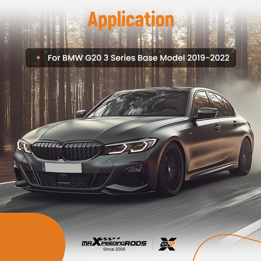 Front Bumper Add On compatible for BMW G20 3 Series Base 2019-2022 IKON Style Black